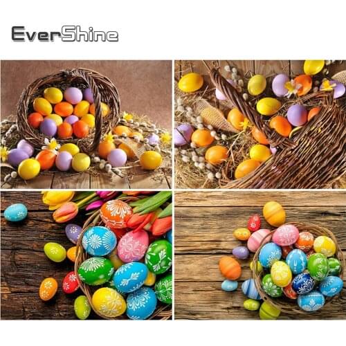 EverShine Diamond Mosaic Easter Eggs Picture Of Rhinestone 5D Diamond Painting Scenic Beaded Embroidery Cross Stitch Handicraft