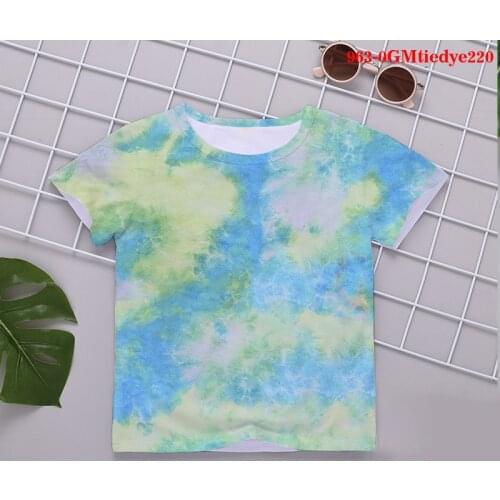 Children Tie-dye Pattern T shirt Summer Kids T-shirt Boys Girls Fashion Clothes O-neck Printed Short Sleeve Toddler Tshirts Tops