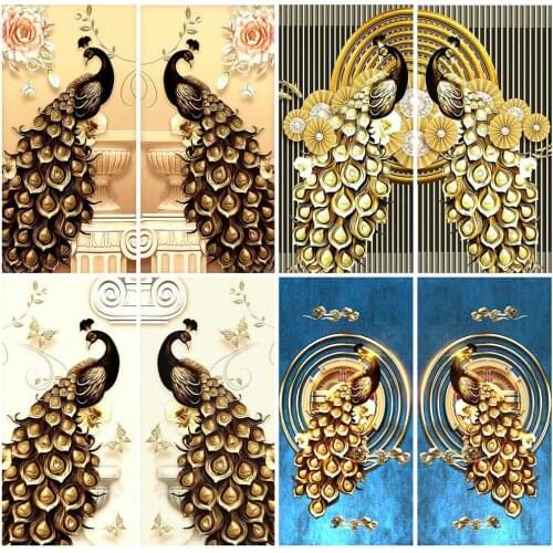 HUACAN 5D Diamond Painting Kit Animal Mosaic Home Decoration Embroidery Peacock Cross Stitch Handmade Gift