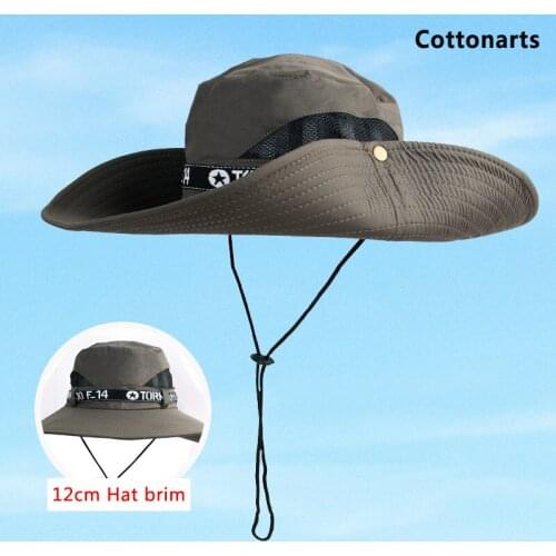 Fashion Outdoor Men Hats Fishing Cap Solid Color Letter Wide Brim Anti-UV Beach Sun Caps Women Bucket Hat Summer Hiking Camping