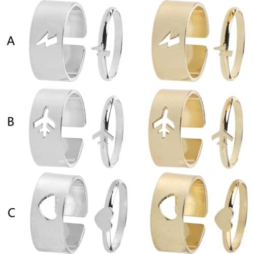 Peach Heart Ring For Women Men Couples Matching Best Friend Trendy Promise Rings Set For Teen Girls Thumb Jewelry