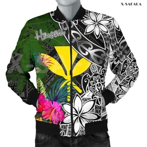 Hawaii Tattoo Viking Animal 3D Over Printed Men Unisex Bomber Jacket Zipper Casual 3 Harajuku Streetwear Tracksuits Thick Coats