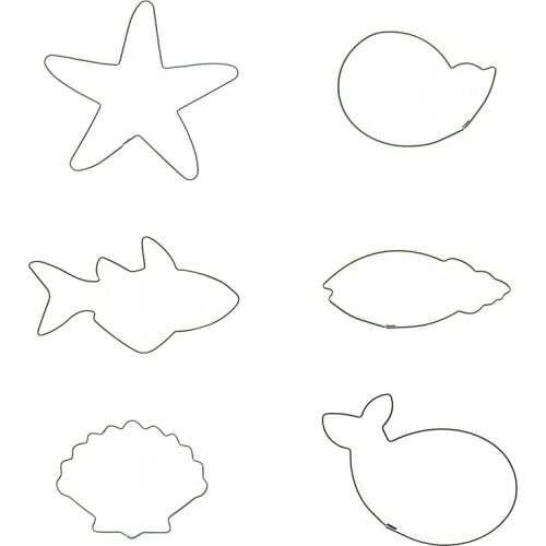 Mijiang Stainless Steel Marine Organism Shaped Cookie Cutters Set Fondant Biscuit Slicer Moulds Cake Decorating Tools TZ03