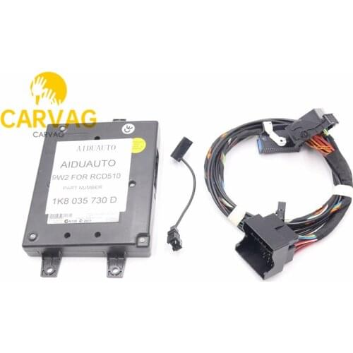 9W2 Bluetooth Module+Harness With Microphone 1K8 035 730 D For VW Golf MK6 Jetta MK5 Fit RCD510