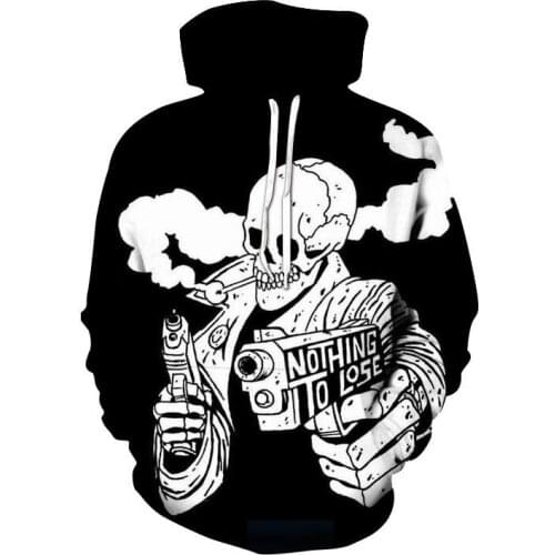 Mens 3D hoodies spring/autumn thin sports hoodies 3D funny skull funny hoodies mens/womens tops&hoodies Direct selling