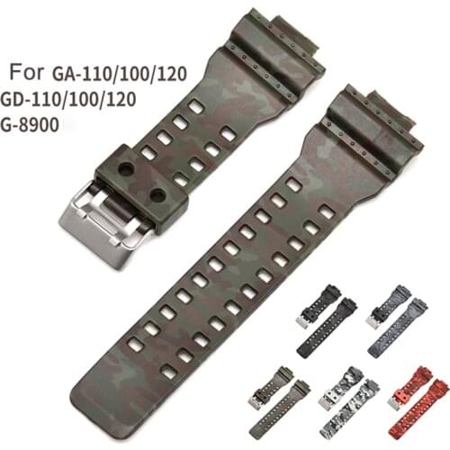 Soft Strap For Casio G-shock GA-100 GA-110 GA120 Replacement Watchband for Casio GD100 GD110 GD-120 GW-8900 GLS-100 Watch Band