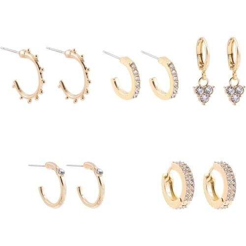 Classic Round Circle Cartilage Earrings Set Gold Long Chain Huggie Double Piercing Hoop Earrings Women Stackable Jewelry Brincos
