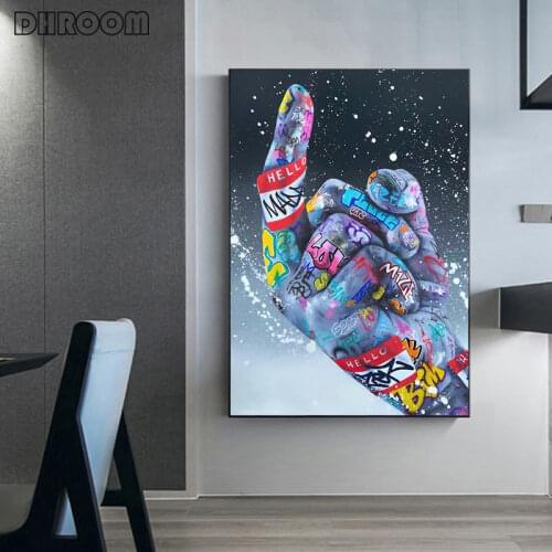 Street Graffiti Wall Art Canvas Painting Lips Room Posters and Prints Inspiration Artwork Picture for Living Room Cuadros Decor