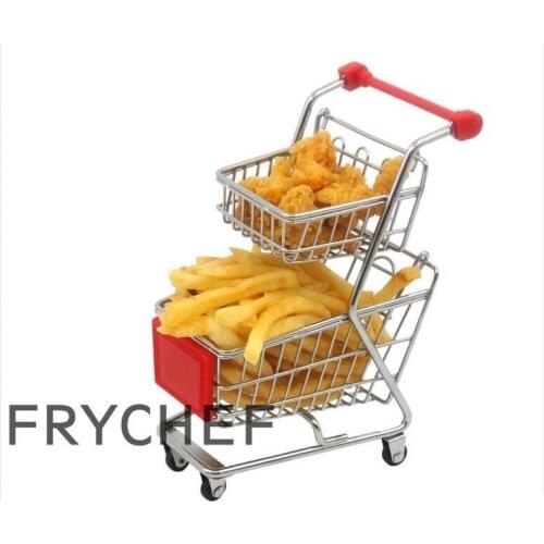 Stainless Steel French Fries Basket Two Tier Fried Chicken Display Brackets for Cooking Fried Tools Food Cake Bakeware Props