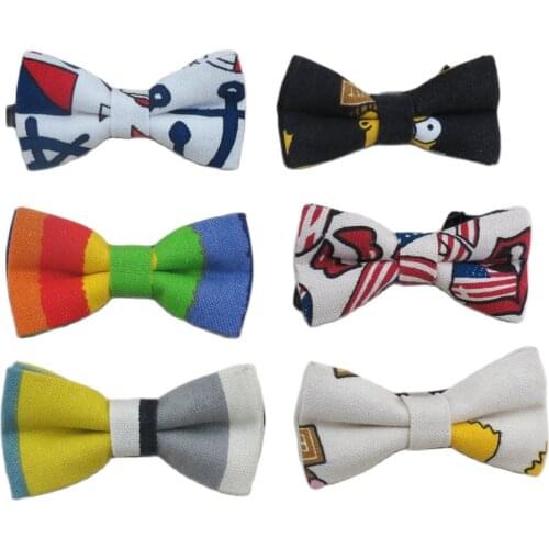 The new childrens canvas bow tie/A total of seven pattern/Cute and fashion/Simpson lip etc design