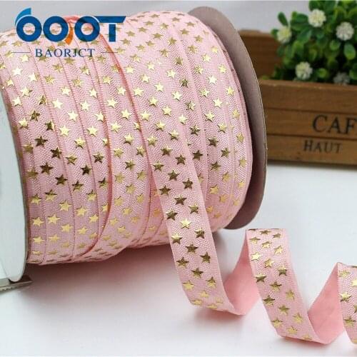 OOOT BAORJCT,177078, 5/8'' 16MM Bronzing elasticity Ribbon , 10 yards DIY handmade hair accessories Material , free shipping