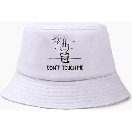 Funny Cactus DontS Touch Me Panama Cap Men Women Bucket Hat Fishing Hunting Basin Chapeau Sun Prevent Hats Beach Round Top