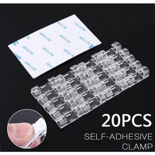 Pohiks 20pcs Portable Wire Organizer Finisher Mini Cable Clamp Storage Fixing Clips For Power Cords Charging Cables