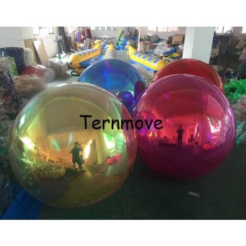 PVC Rainbow Color Mirror ball Laser beam Christmas Ball Disco bright color Reflection Stage Festival Hanging inflatable Balloon