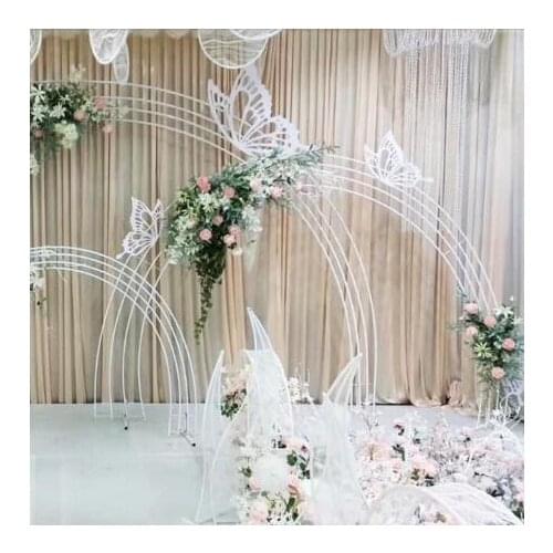 Wedding props line arch rainbow arch colorful shelves iron background stage decorations
