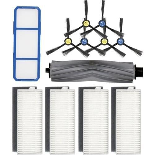 Roller brush+Hepa filter + side brush + main filter + mop cloth for ilife A7 vacuum cleaner spare parts