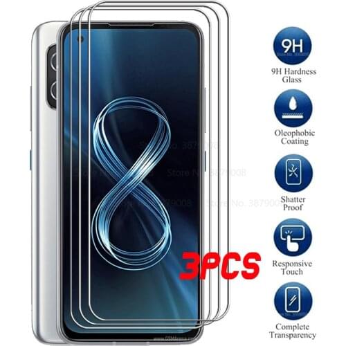 Glass For Asus Zenfone 8 3pcs Protective Glasses Screen Protector For Zenfone8 Zen Fone 8 5.9" Tempered Glass Safety Cover Films