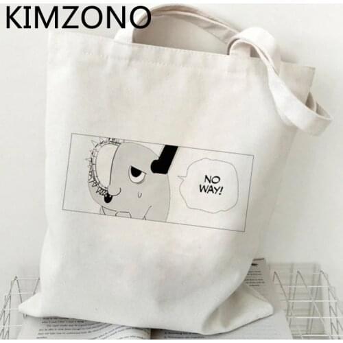 Chainsaw Man shopping bag shopper bolsa bolso reusable cotton eco bag jute bolsas reutilizables string reciclaje sac toile