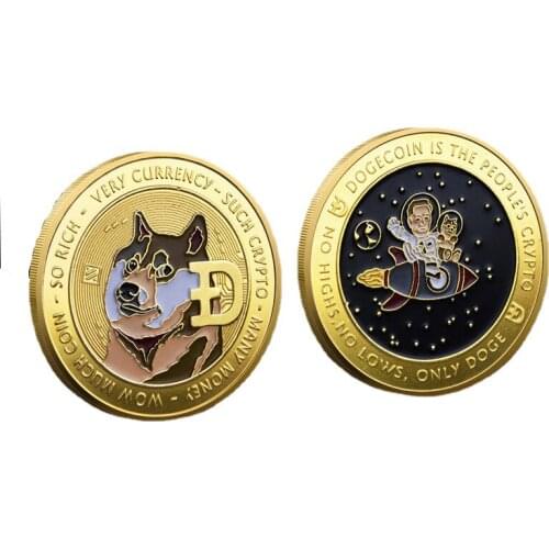 Shiba Inu Coin Souvenirs Gold Dogecoin Cheap Cryptocurrency Silver Coin Commemorative Coin Holder Collection Gift Coins Decor