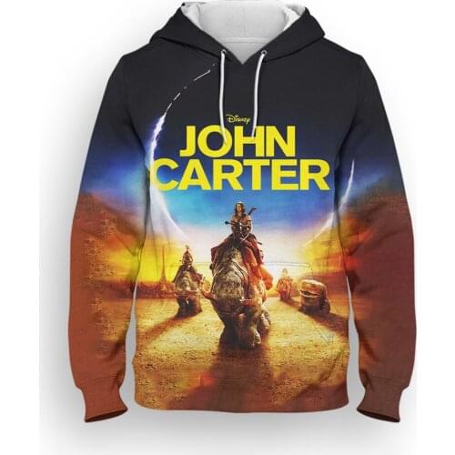 John Carter Mens Oversize Hoodie Casual Marvel 3D Printed Womens Sweatshirt Long Sleeve Harajuku Children Clothes Tops