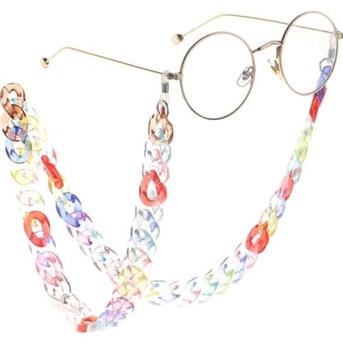 Q 70CM Anti-slip Portable Retro Style Acrylic Eyewears Cord Holder Cord Retainer Strap Sunglasses Chain Fashion Glasses Chain