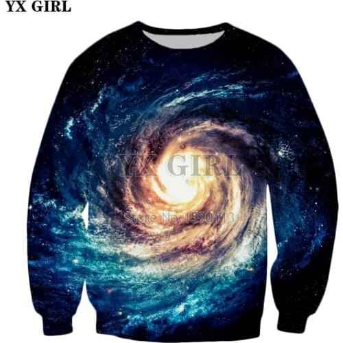 YX GIRL Drop shipping 2018 autumn New Fashion Sweatshirt Mens Women Long Sleeve Outerwear 3d Print Paisley Nebula Jacket