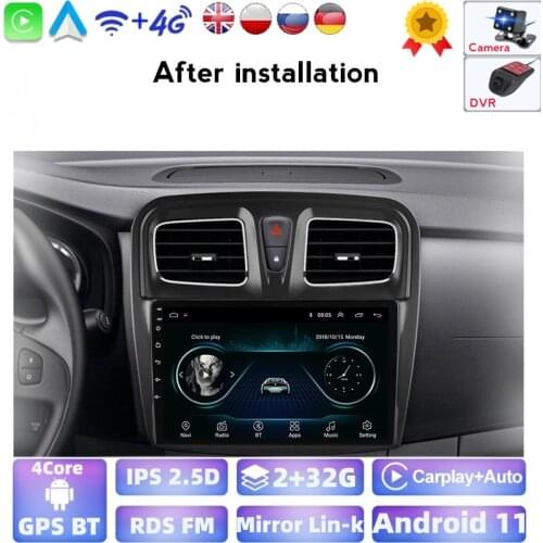 1024*600P Android System 2G 32G Auto GPS Radio For Renault Logan 2 Sandero 2 2014-2019 Multimedia BT IPS Screen NO DVD Carplay