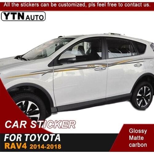 2 Pieces Color Racing Side Door Body Modified Graphic Vinyls Car Accessorie Sticker Fit For Toyota Rav4 2014 2015 2016 2017 2018