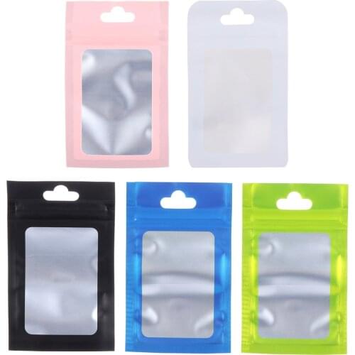 20Pcs Aluminum Foil Packaging Bag Self Seal Storage bags Reclosable Pouches with Hang Hole Zipper Matte Waterproof Retail Pack