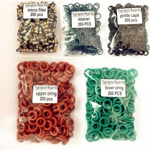 200 Sets For Honda Acura RDX RSX Accord Hybrid Fuel Injector Repair Kits Micro Filters Rubber Oring Seals
