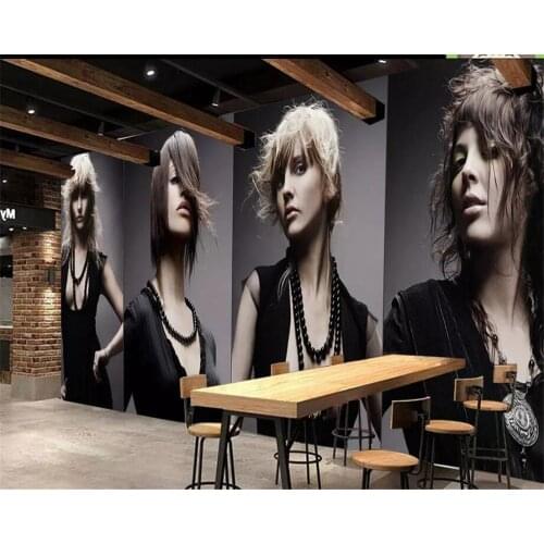 Beibehang Custom silk material 3d wallpaper mural Beauty Sexy beauty salon barber shop background wall wallpaper for walls 3 d