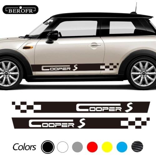Car Long Side Stripe Stickers For Mini Cooper R56 R57 R58 R50 R52 R53 R59 R61 Countryman R60 F60 F55 F56 F54 Accessories 2pcs