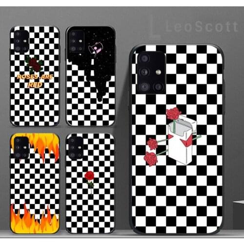 Checkerboard Plaid Checkered Phone Case For Samsung galaxy S 7 8 9 10 20 edge A 6 10 20 30 50 51 70 note 10 plus