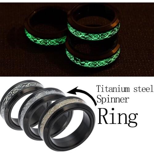Decompression Artifact Rotating Luminous Dragon-shaped Ring Security Material That Glows In The Dark