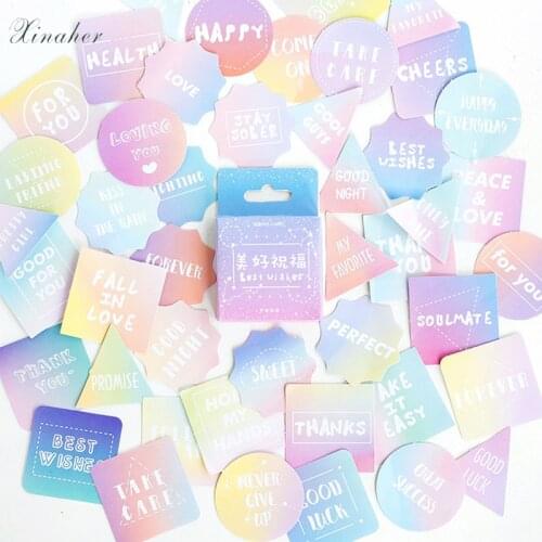XINAHER 45 pcs/pack The Best Wishes Decorative Stationery Stickers Scrapbooking DIY Diary Album Stick Label