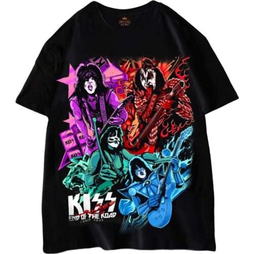 New Rock band KISS T Shirt High Quality Cotton Punk T-Shirt Men Black Tshirt Heavy Metal Tops Print T Shirts Woman Tshirts