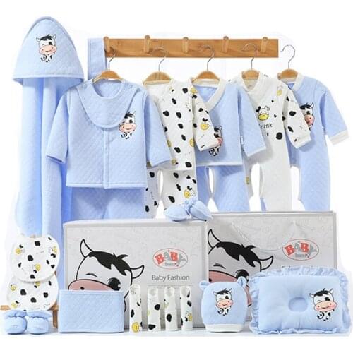 0-3 Months Infant Clothing Set Cotton Newborn Boys Clothes Baby Underwear Suits for Girls Print 23pcs/set CBX005