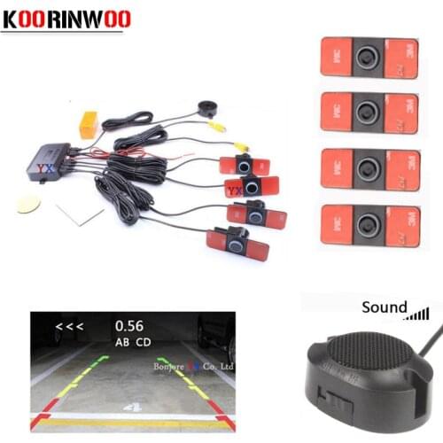 Koorinwoo Original Parktronic 16.5mm Double CPU Car Parking Sensor 4 Video Sysem blind Probes System Detector Reverse Universal