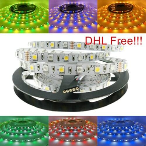 100M 5M/Roll RGBW RGBWW SMD 5050 LED strip Light DC12V LED Flexible Bar Tape Light strips RGB + White/WW light DHL Free