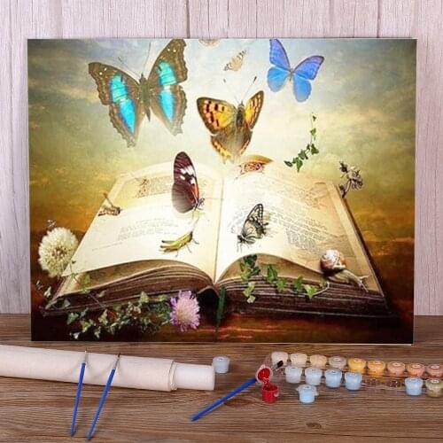 Animal Butterfly Flower DIY Painting By Numbers Package Acrylic Paints 40*50 Picture By Numbers Photo Decoration For Art