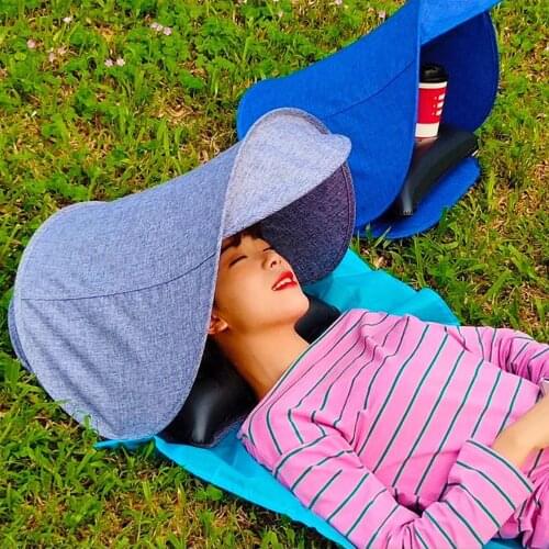 Portable Sun Shelter Mini Head Pop Up Tent For Beach Sunbathing Windproof Sand Proof Outdoor Mini Umbrellas Sunshade Inflatable