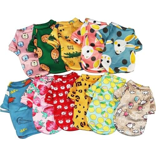 Cute Print Pet Clothes Small Dog Hoodie Coat Spring Warm for Chihuahua Shih Tzu Sweatshirt Puppy Cat Pullover Dogs Pet Clothing