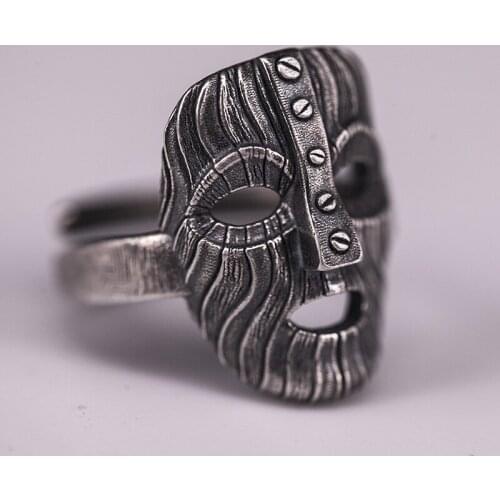 Original handmade Vintage Mask Ring Male "withered Face" Ring Retro Mens Motorcycle Rock Gothic Punk Ring