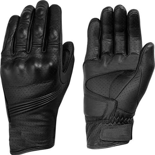 Anti-drop Sheepskin Riding Gloves Waterproof Touch Screen Retro Cycling Mitten Gloves For Motorcycle