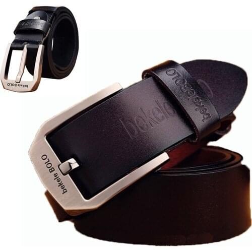 Men Belt Male High Quality Leather Belt Men Male Genuine Leather Strap Luxury Pin Buckle Fancy Vintage Jeans Free Shipping