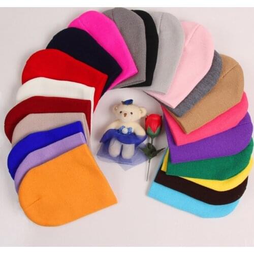 New Winter Baby Hat Kids Hat for Girls Boys Child Knitted Hat Cotton Warmer Children Cap Newborn Photography Props 0-3 Years Old