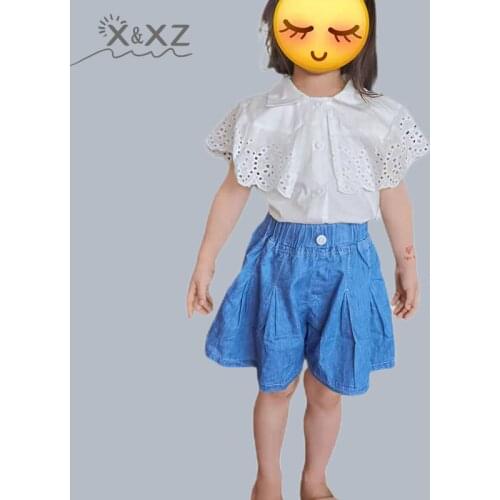 2021 Summer Big Girls Shorts Kids Blue Denim Skirt Shorts for Girls Children Clothing Short Jeans Pants 4 5 6 8 10 12 14Years