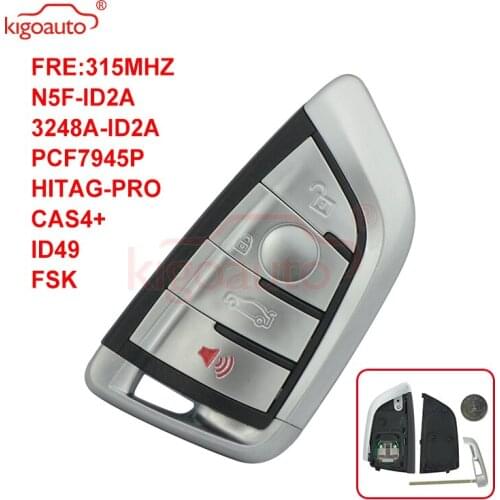 Kigoauto N5F-ID2A Smart key 4 button 315Mhz for BMW X5 X6 3248A-ID2A