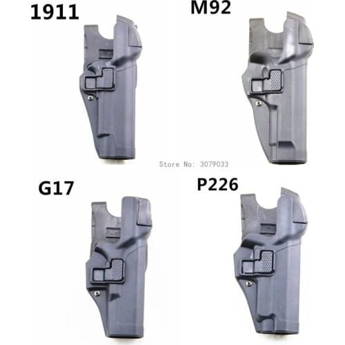 Tactical Holster Level 3 Retention Auto Lock Duty Pistol Gun Holster Right Hand Waist Belt Loop for Beretta 92/96 M9 Glock 17