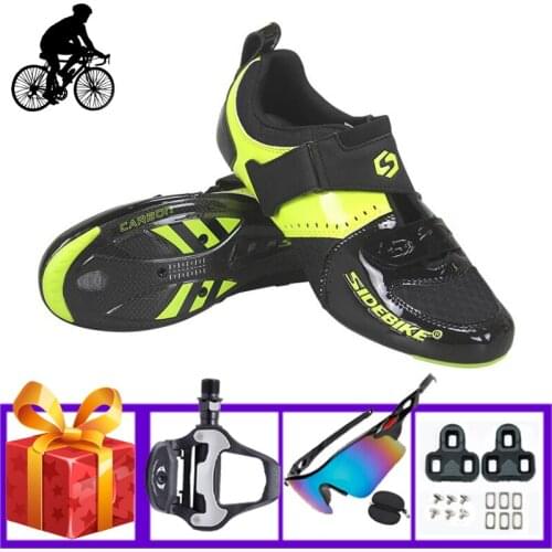 Sidebike Carbon Road Bicycle Sneakers Add Pedals Sunglasses Bicicleta Triatlon Unisex Ultra-light Riding Flat Shoes Footwear